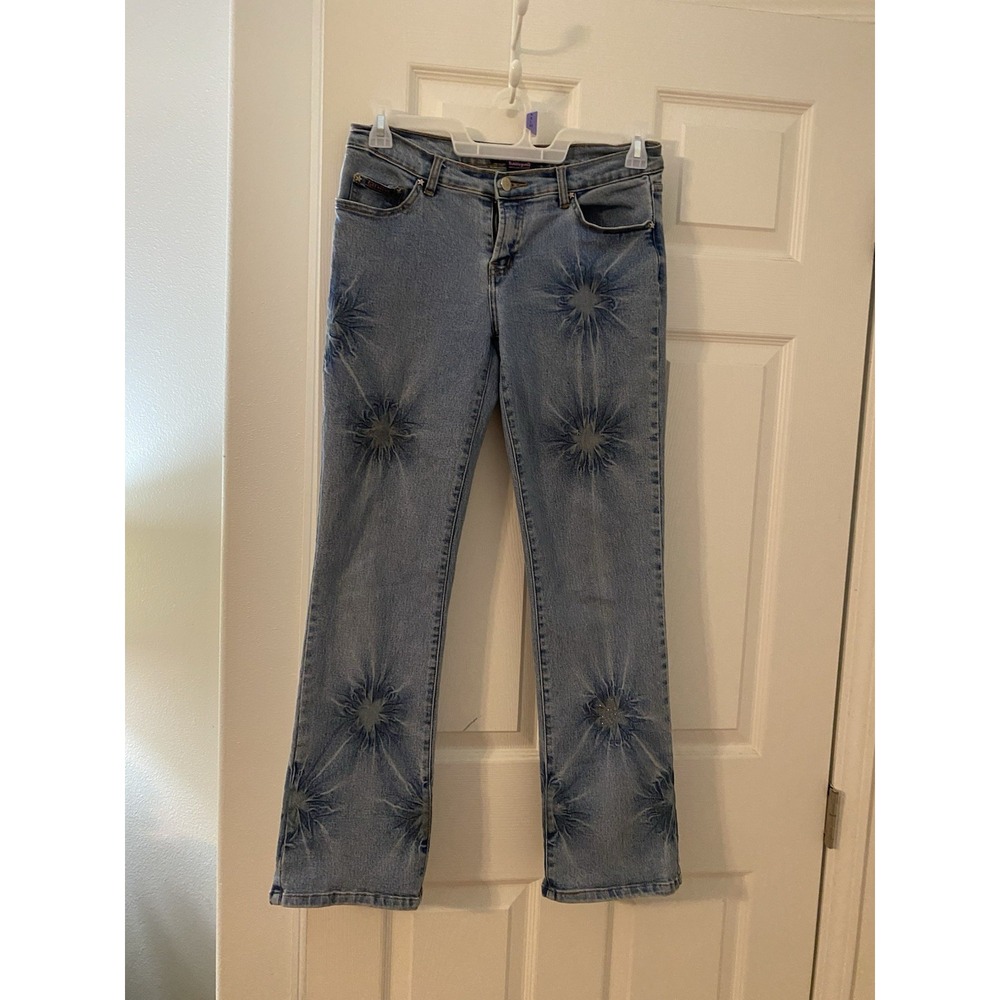 Bubblegum Jeans Vintage Low Rise, Size 9/10, Y2K Tie‎ Dyed Look Rare Vintage